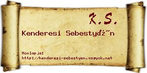 Kenderesi Sebestyén névjegykártya